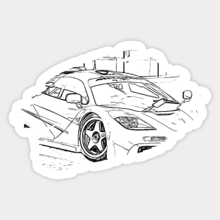 F1 GTR Art Splash Print Wireframe Sticker